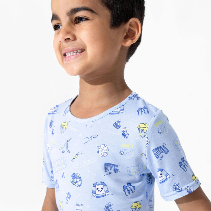 Hockey Bamboo Kids Pajama Short Set