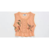 BIRDS EMBROIDERED TOP PEACH