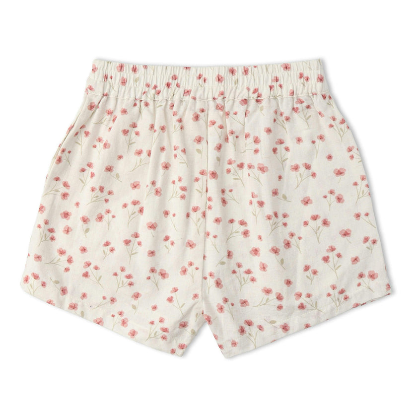 Organic Tie Up Top & Shorts Set - Pink Bloom