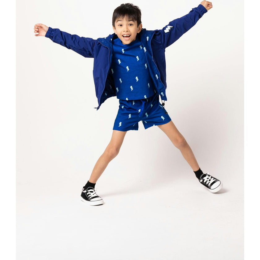 Max Reversible Rain Jacket Windbreaker, Blue Lightning