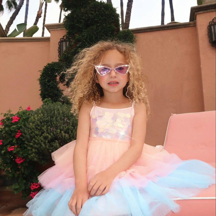 Paillette Ombre Tutu Dress, Multi