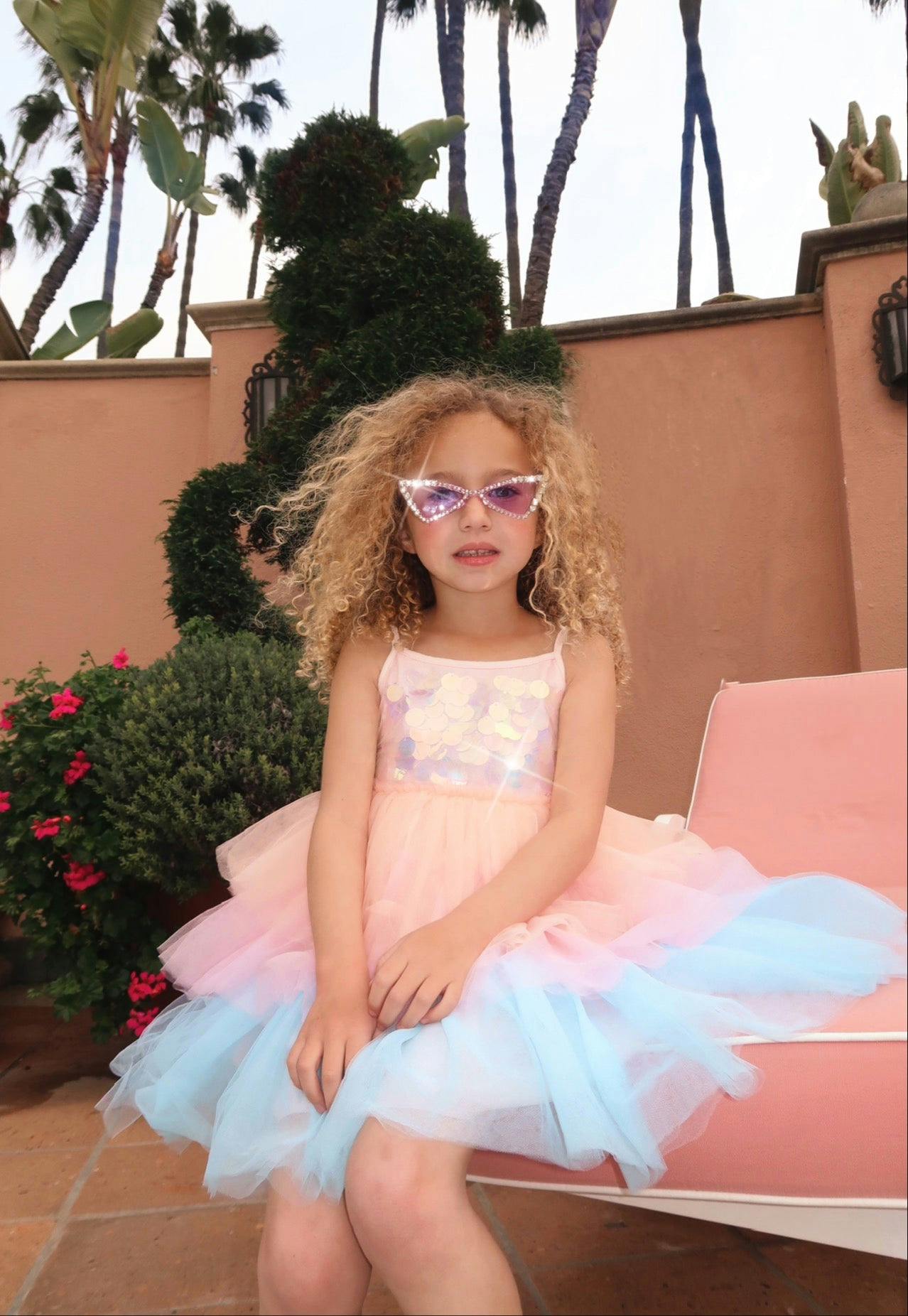 Paillette Ombre Tutu Dress, Multi