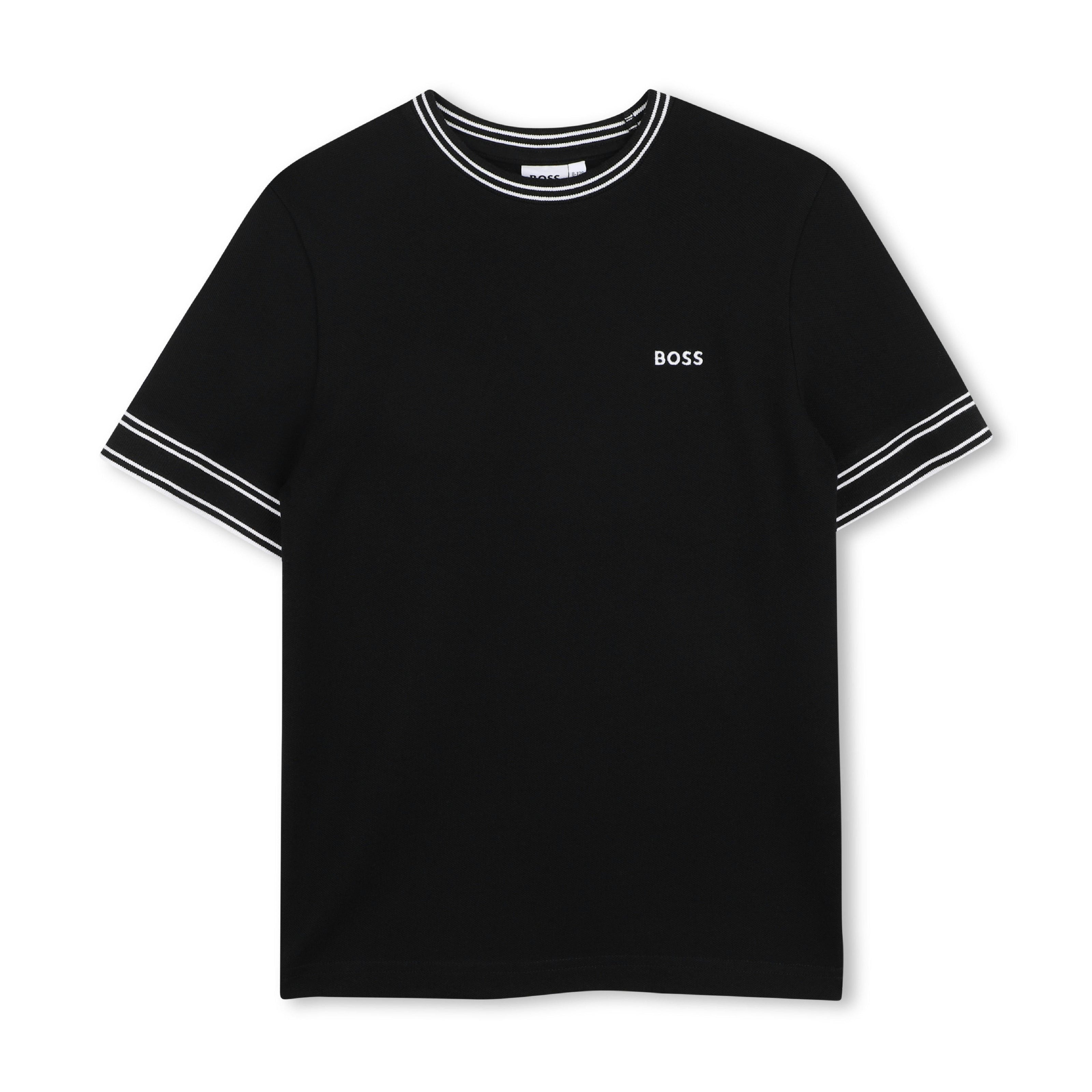 Black Contrast Trim T-Shirt