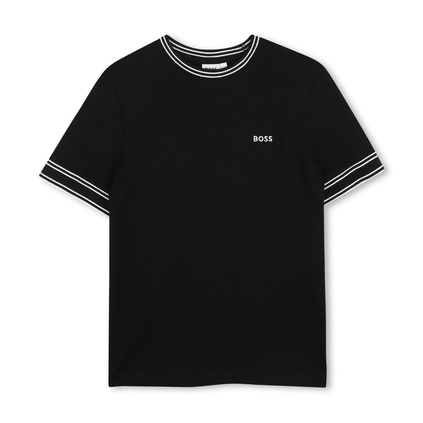 Black Contrast Trim T-Shirt