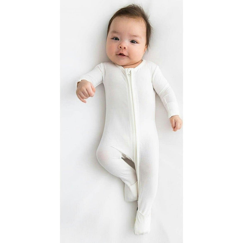 Milk White Bamboo Convertible Footie