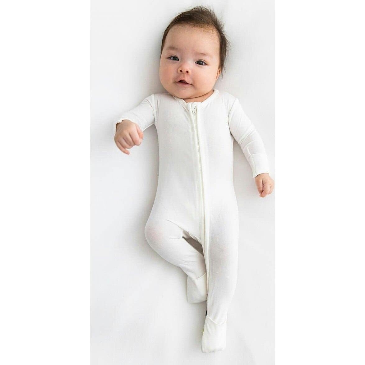 Milk White Bamboo Convertible Footie