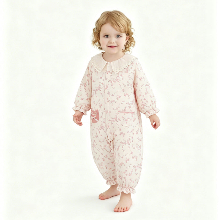 Pink Princess Floral Romper