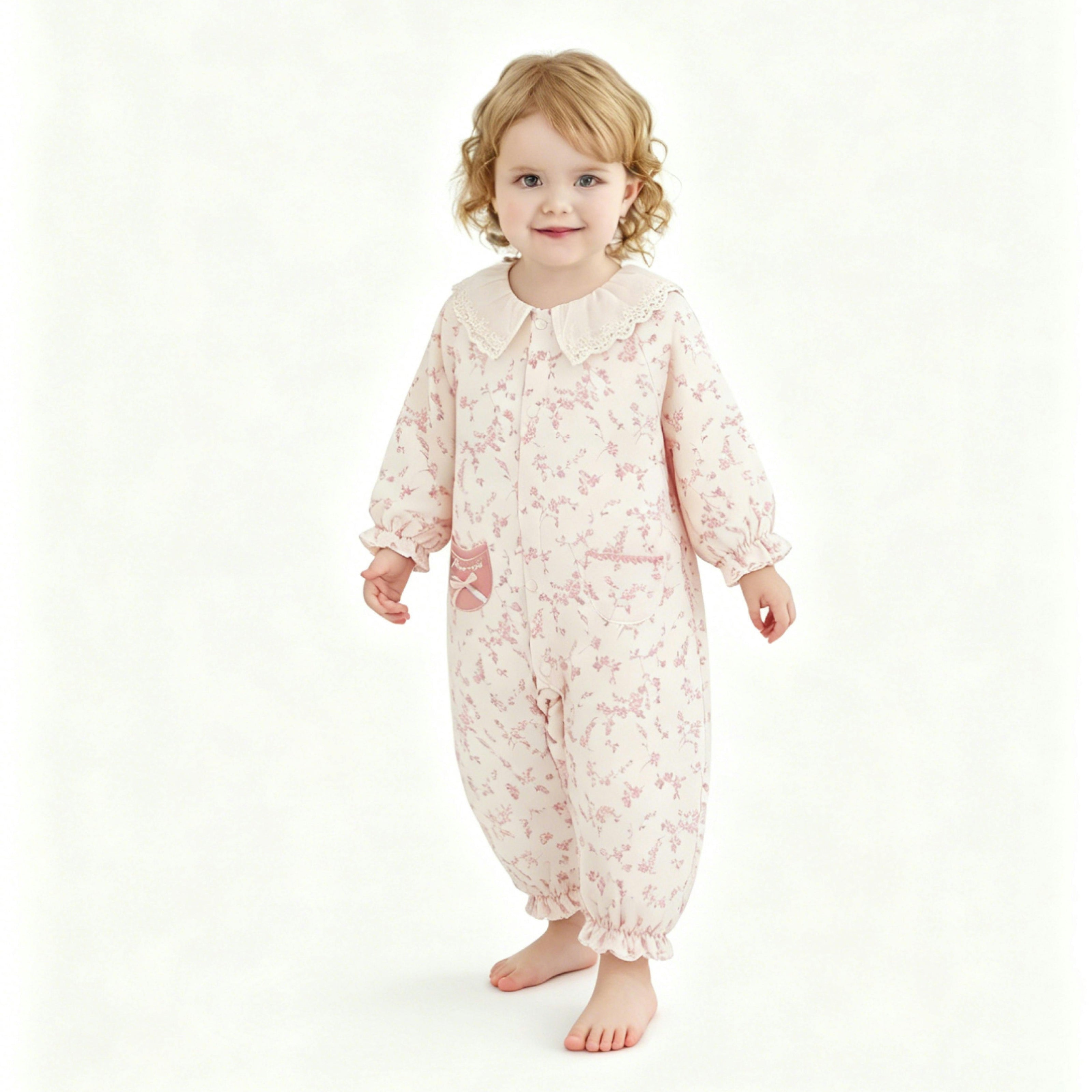 Pink Princess Floral Romper