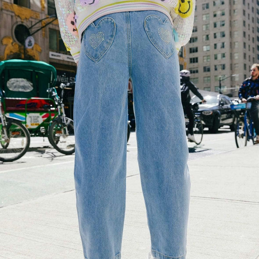 Crystal Heart Jeans
