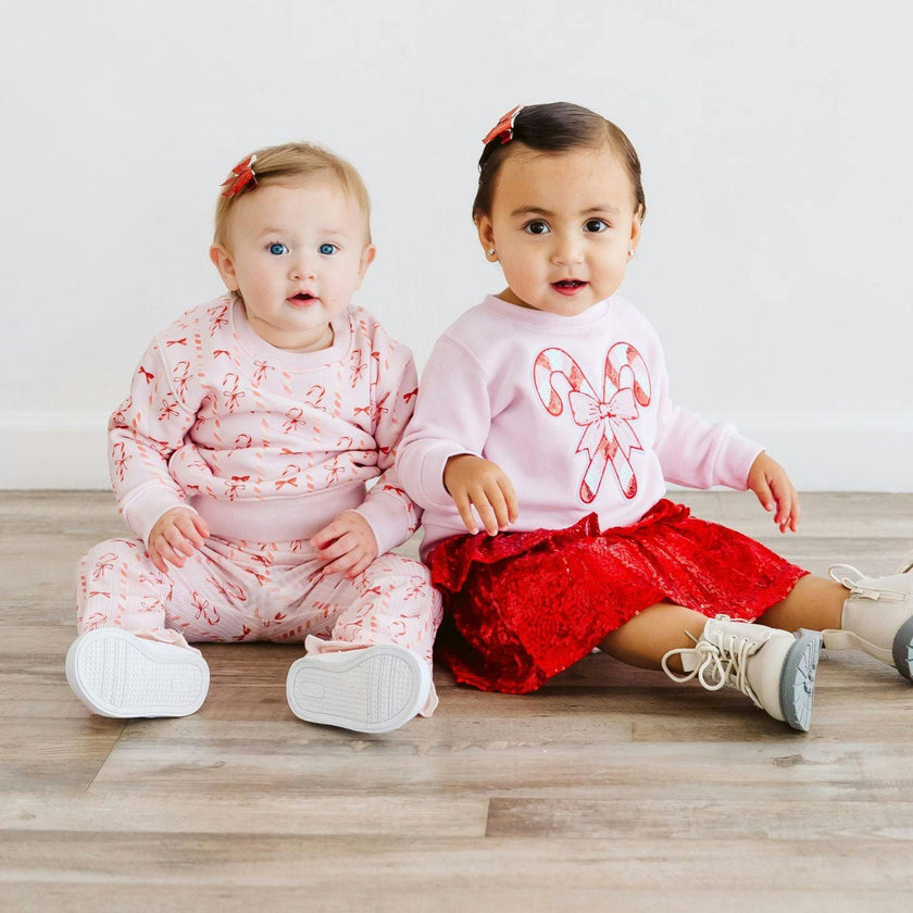 Ruby Sparkle Bow Clip Set