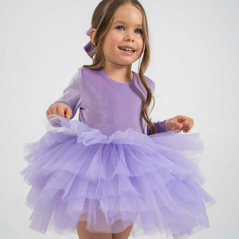 Lilac Velvet Tutu Dress