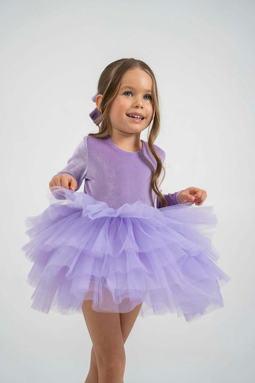 Lilac Velvet Tutu Dress