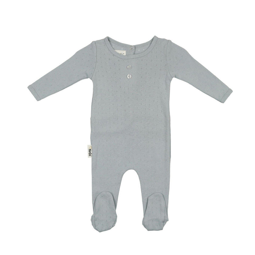 Simple Pointelle Footie and Beanie Set