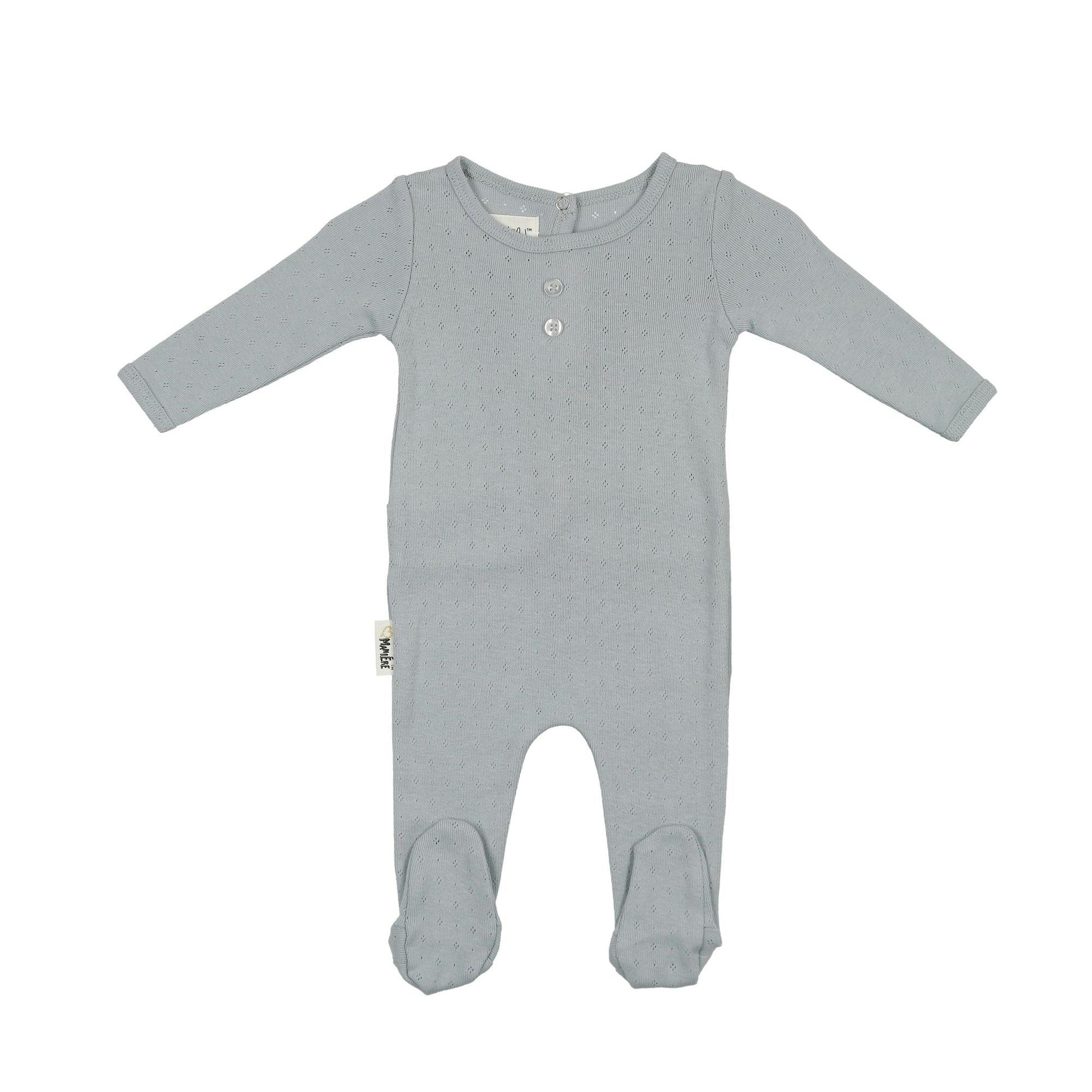 Simple Pointelle Footie and Beanie Set