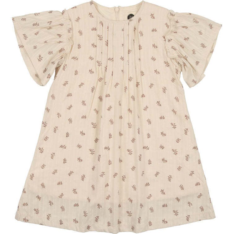 Pin Tuck Flutter Sleeve Dress