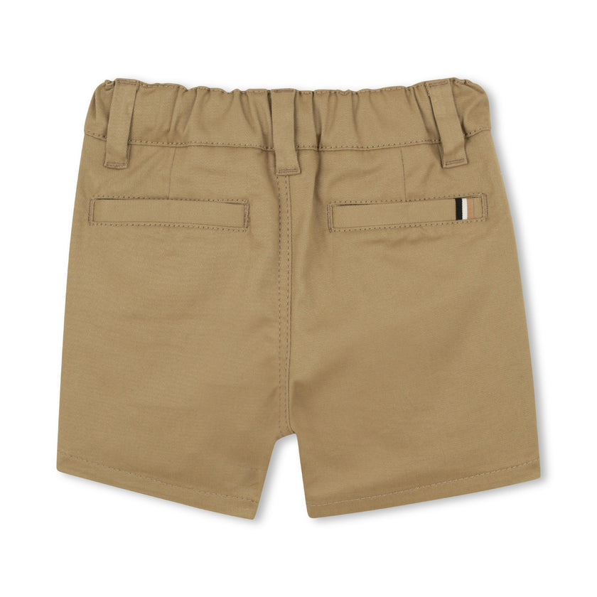 Beige Twill Shorts