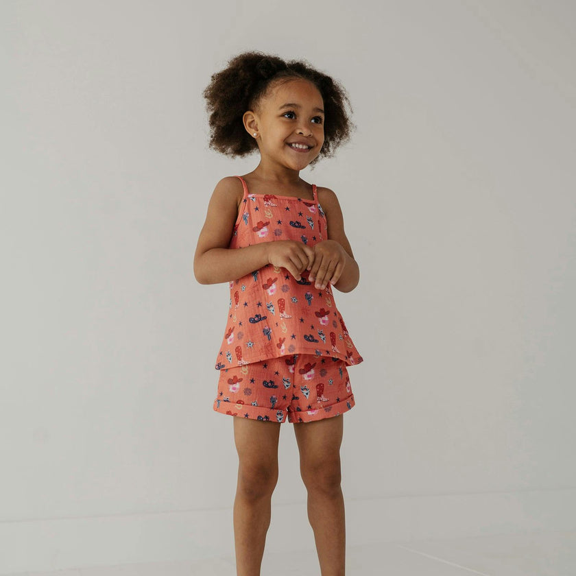 Girl's Gauze Tank & Short Set