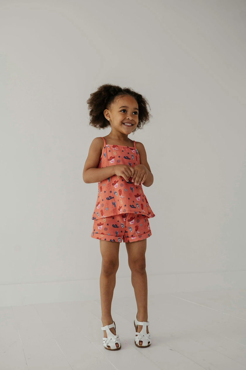Girl's Gauze Tank & Short Set