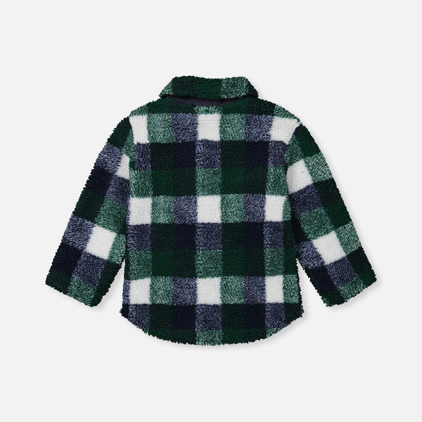 Zipped Overshirt Blue and Green Checks