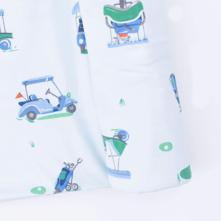 Vintage Golf Carts Blue - Swaddle Blanket