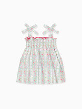 Fuchsia Pink Floral Stripe Ana Girl Top