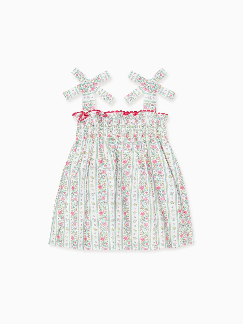 Fuchsia Pink Floral Stripe Ana Girl Top