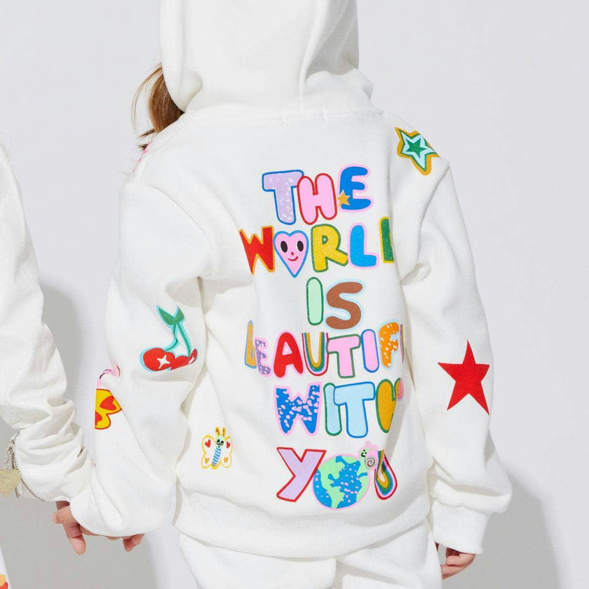 Graffiti Ice Cream Hoodie And Pant Set, White
