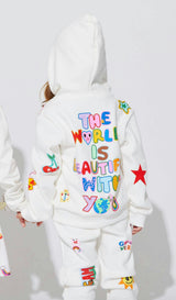 Graffiti Ice Cream Hoodie And Pant Set, White