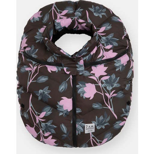 Floral Print Zipped Puffy Car Seat Cocoon