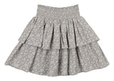 Textured Floral 2-Tired Short Skirt