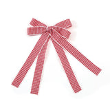Halo Luxe Jocelyn Gingham Scalloped Bow Hair Clip - Red