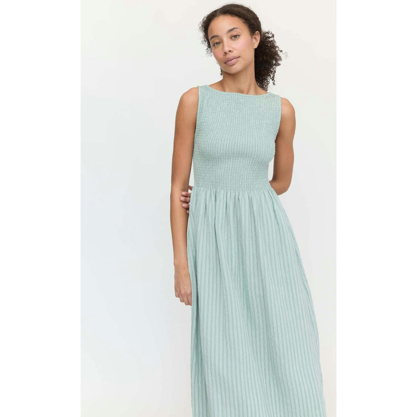 The Cosima Nap Dress - Black Tonal Seersucker