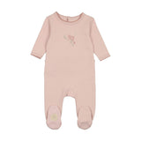 Heirloom Blossom Footie Ivory & Pink