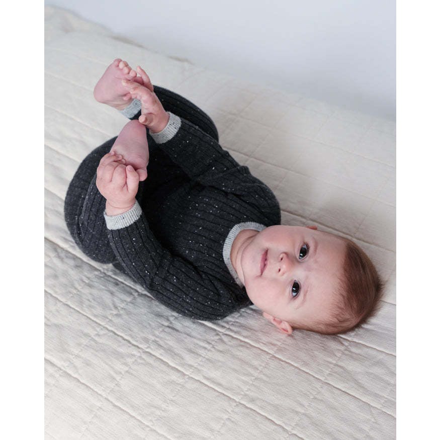Baby Boys Hug Me Ribbed Contrast Trim Long Sleeve Top