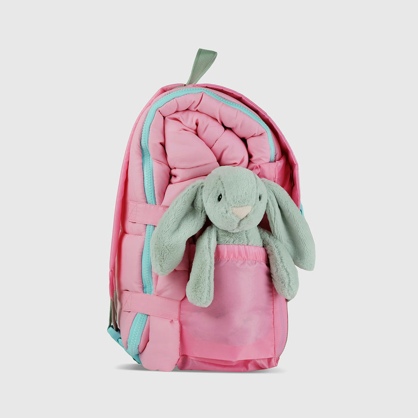 Sleep-N-Pack: Packable Sleeping Bag, Little Kid 3-6 yrs - Cosmos Pink/Glow-In-The-Dark Hearts