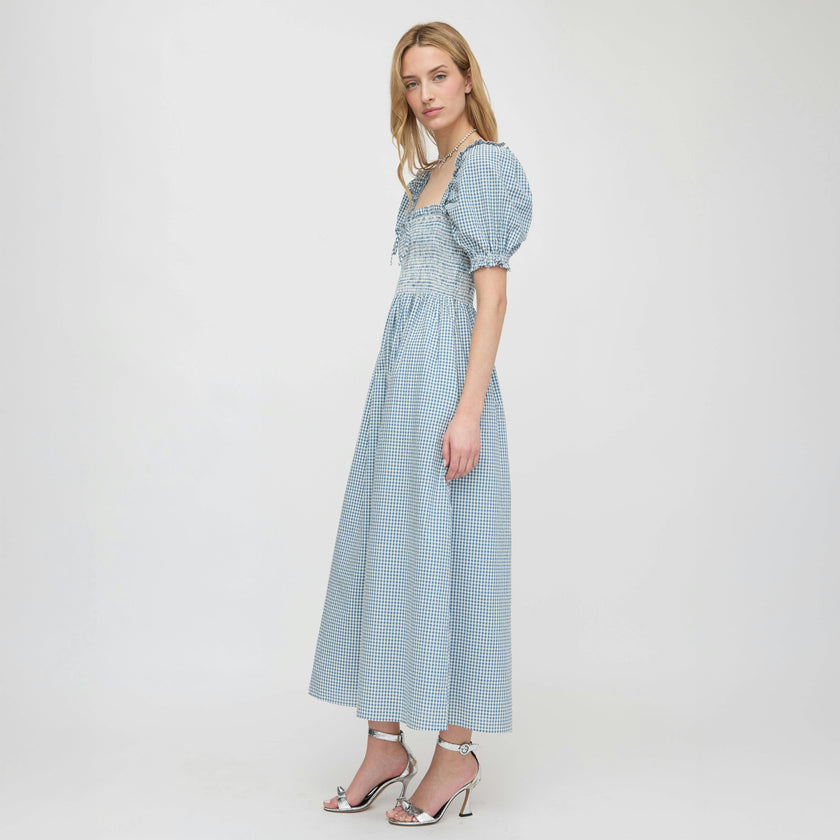 The Scarlett Nap Dress - Lagoon Gingham