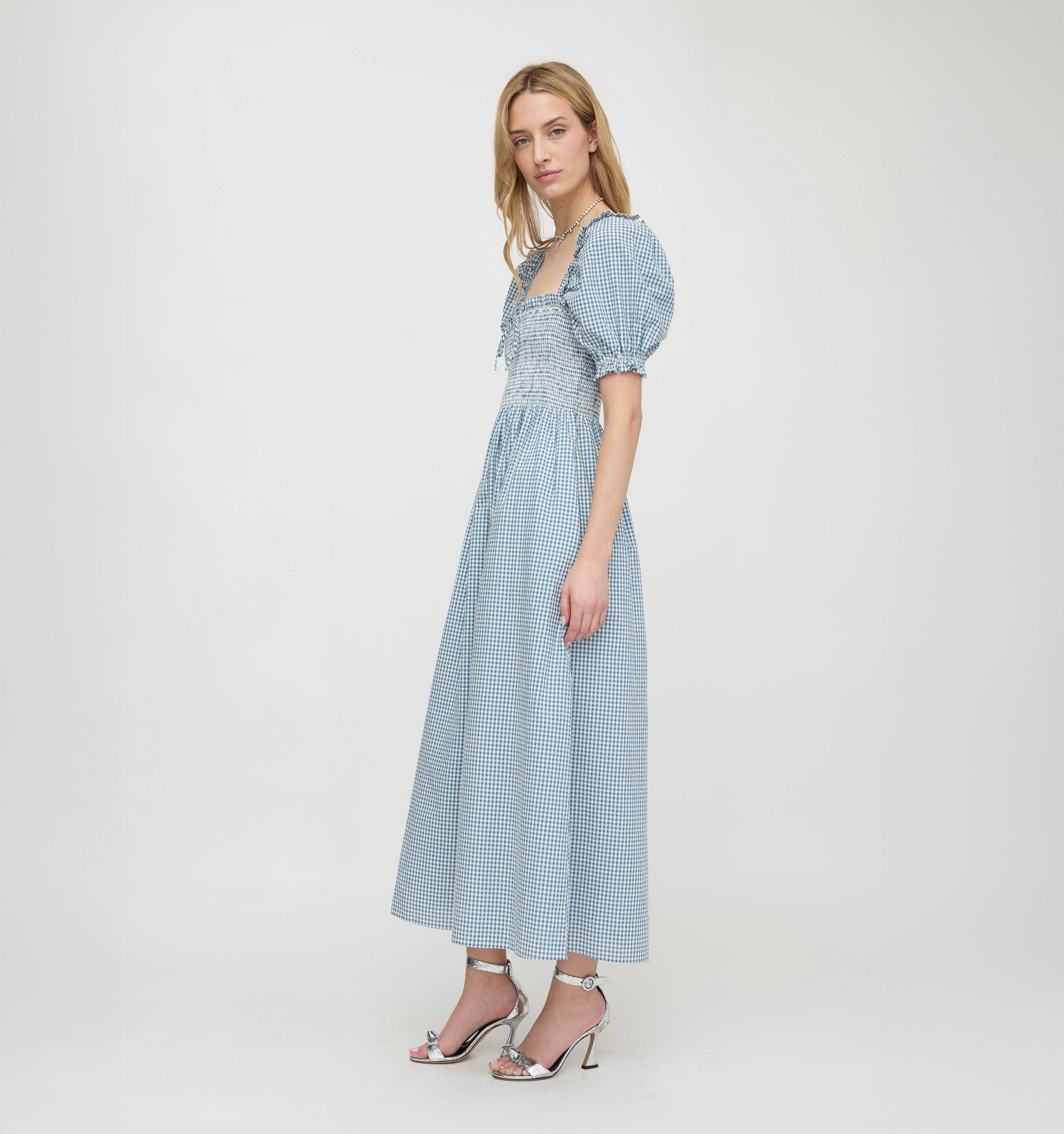 The Scarlett Nap Dress - Lagoon Gingham