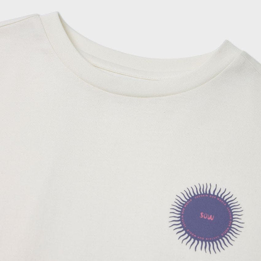 Relaxed Organic Cotton T-Shirt With SOW Sun Print