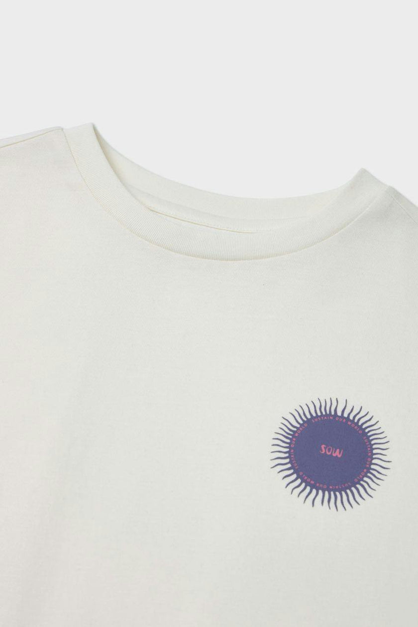 Relaxed Organic Cotton T-Shirt With SOW Sun Print