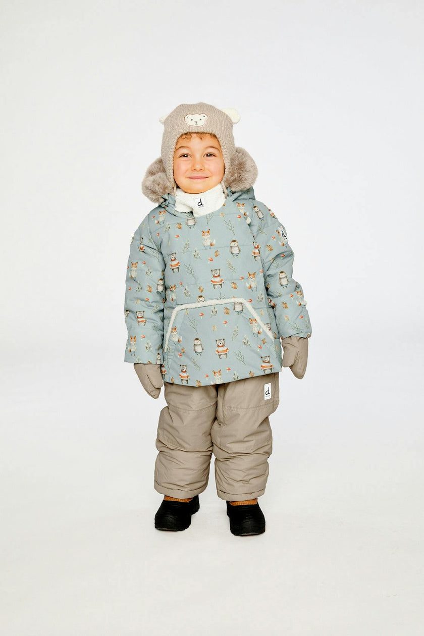 Baby Two Piece Snowsuit Blue Animal Print