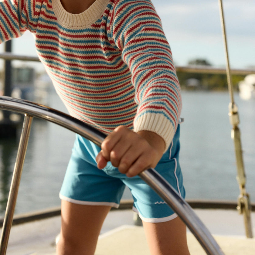 boys cerulean blue board short