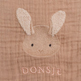 Ploekie Muslin Blanket XL | Fluffy Bunny | Rose Mocha