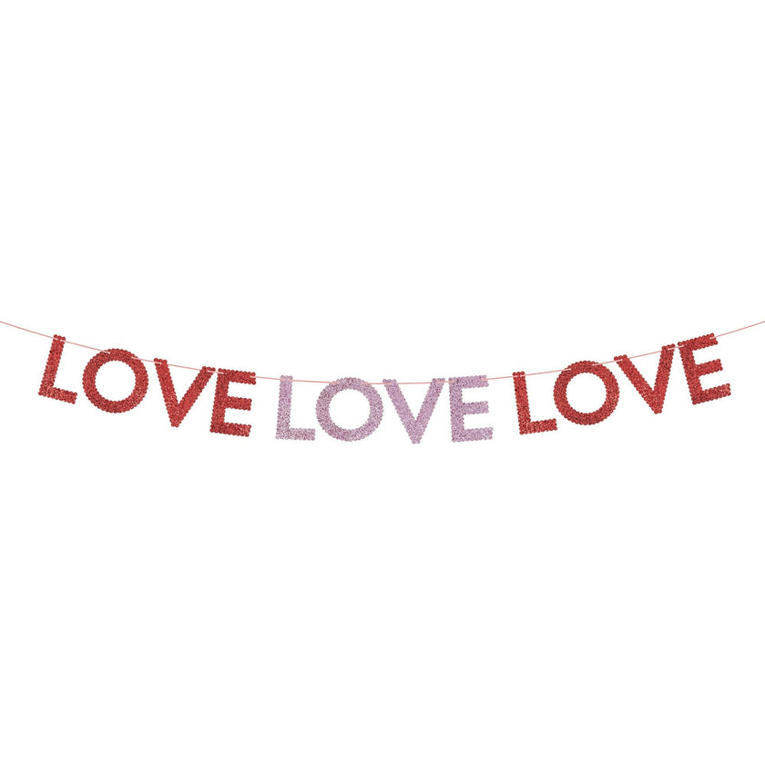 Glitter Fabric Love Garland
