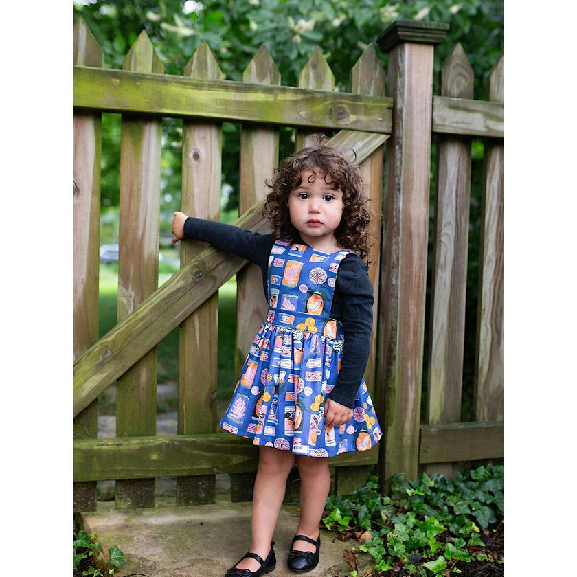 Pinafore Dress in Tin Can Flowers