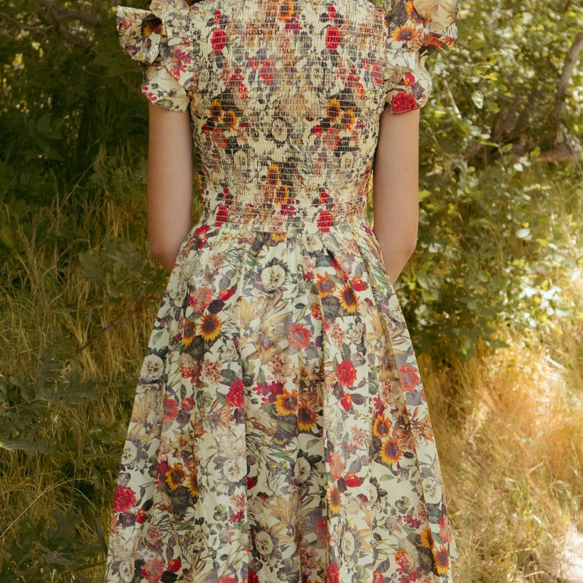 Mini Hattie Dress in Rose Vine