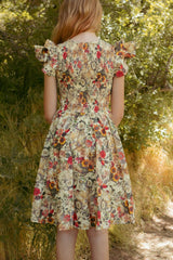 Mini Hattie Dress in Rose Vine