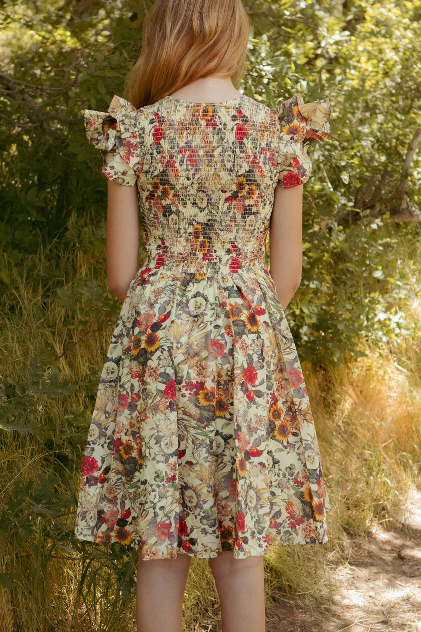 Mini Hattie Dress in Rose Vine