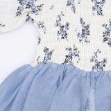 Belle Rosette Dot - Long Sleeve Smocked Bubble with Tutu