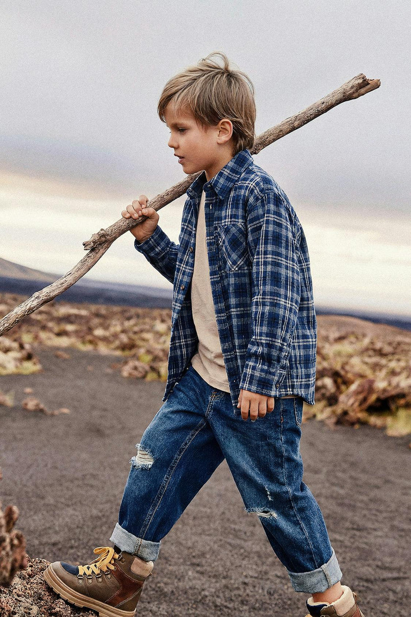 Plaid Shirt Blue And White