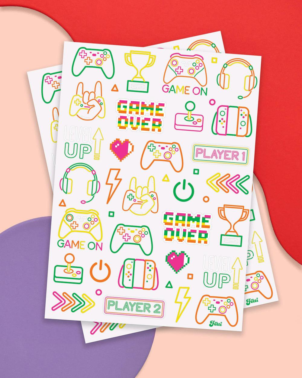 Game On Neon Tattoos - 60 temporary tattoos